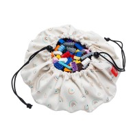 Aufräumsack/Spielzeugtasche "Regenbogen" - ø 40 cm (Beige/Bunt) von Play&Go