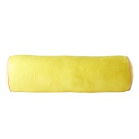 rice Nackenrolle aus Samt - 80 cm (Gelb/Pink)
