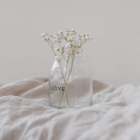Vase aus Glas "Love" - klein (Transparent) von Eulenschnitt