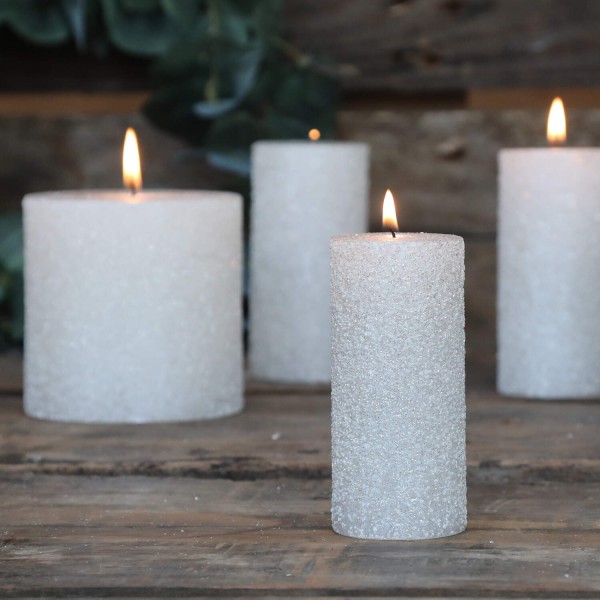 Chic Antique Rustikale Stumpenkerzen - Klein (Creme)