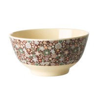 rice Melamin Schale "Fall Floral/Herbstblumen" - Medium (Braun/Creme)