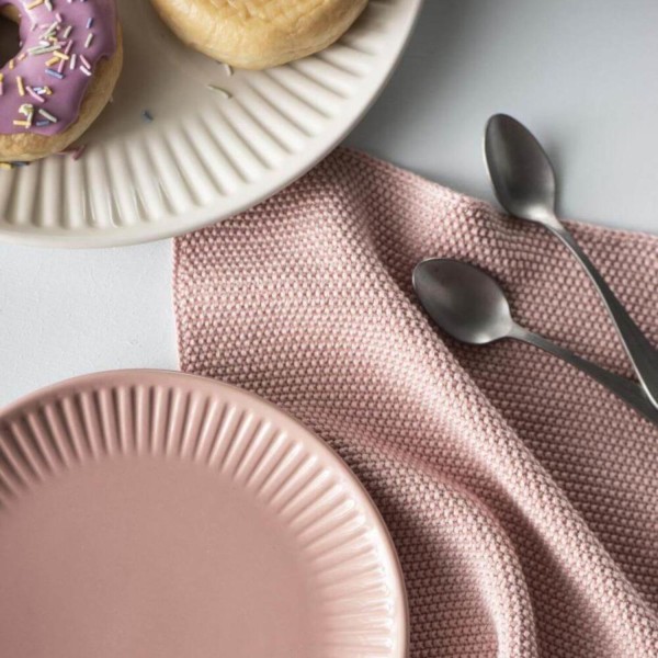 Ib Laursen Frühstücksteller mit Rillen "Mynte" (Coral Almond)