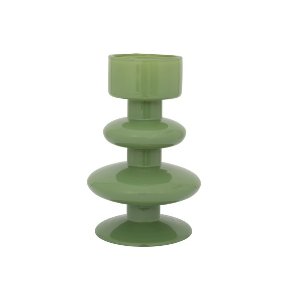 Glas-Teelichthalter "Intuitive" -16,5cm (Grün) von Urban Nature Culture