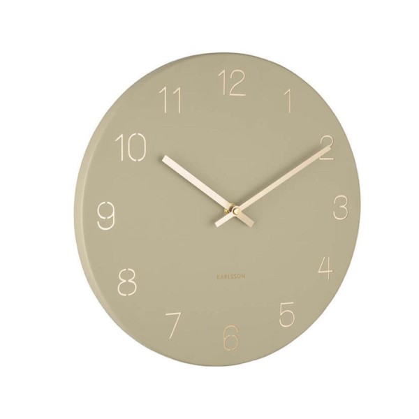 Wanduhr "Charm Numbers" (Olivgrün) von Karlsson by Present Time