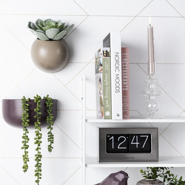 Wand Blumentopf "Globe" - 10cm (Grau) von Present Time