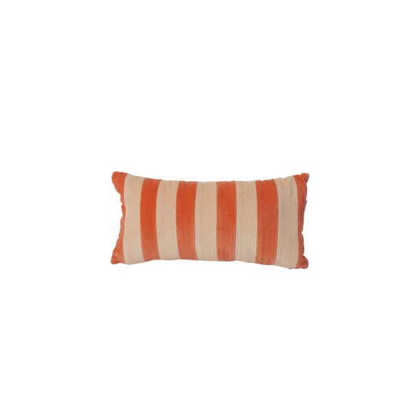 rice Kissen aus Samt mit Streifen-Muster - Klein (Orange/Apricot)