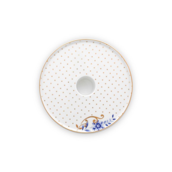 Pip Studio Kerzenständer "Royal Dots" - 14cm (Weiß/Blau)