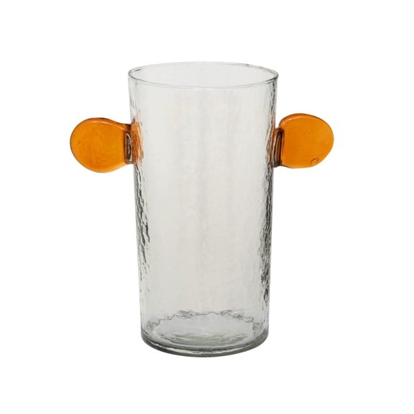 Glas-Vase mit Ohren - 25cm (Klar/Orange) von Urban Nature Culture