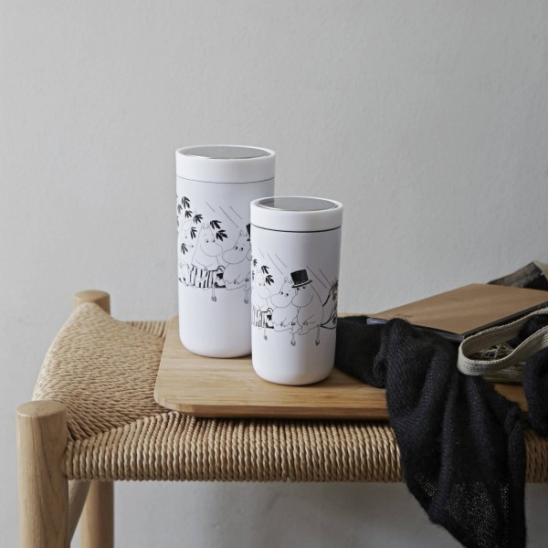 Thermobecher mit Moomin-Motiv "To-Go Click" - 400ml (Soft White) von Stelton