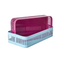 rice Tablett aus Metall im 2er-Set - 34,5x18x7,5 cm (Mint/Soft Plum)