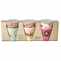 rice Melamin Becher-Set für Kinder "Jungle Animals" (Klein) - 6er-Set