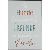 Ib Laursen Metallschild "Hunde kommen als Freunde" - 14x20 cm (Grau)