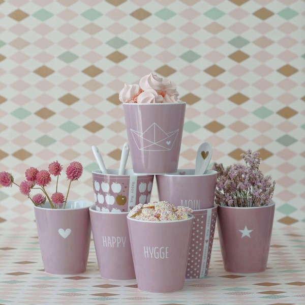 Krasilnikoff Happy Mug ohne Henkel "Hygge" (Dusty Rose)