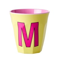 rice Melamin Becher "Buchstabe M" - Medium (Hellgelb)