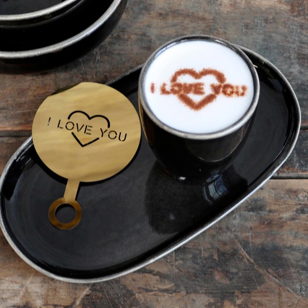 Kaffee-Schablone "I Love You" (Gold) von Chic Antique