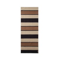 Striped Organic Cotton Rug Beige/Dk Gray, 70x130