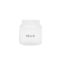 Vase aus Glas "Hello" - medium (Transparent) von Eulenschnitt