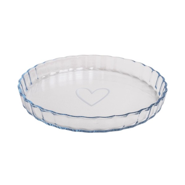 Tarteform "Herz" - 26,5x26,5x3,5 cm (Transparent/Weiß) von Eulenschnitt