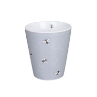 Krasilnikoff Happy Mug ohne Henkel "Flying Bees" (Grey)