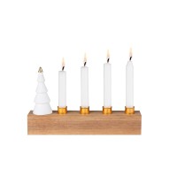 Kerzenhalter "Adventstanne" - 17x10x3,5 (Weiß/Natur) von räder Design