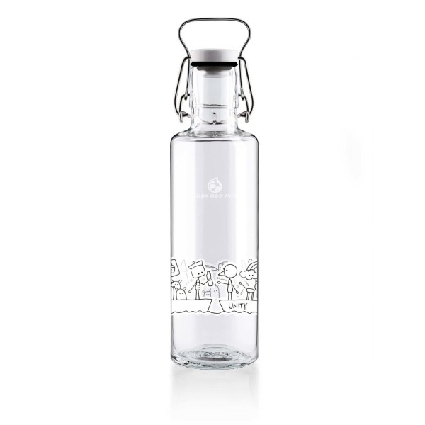 Trinkflasche aus Glas "Unity Viva Con Aqua" - 600 ml von Soulbottles