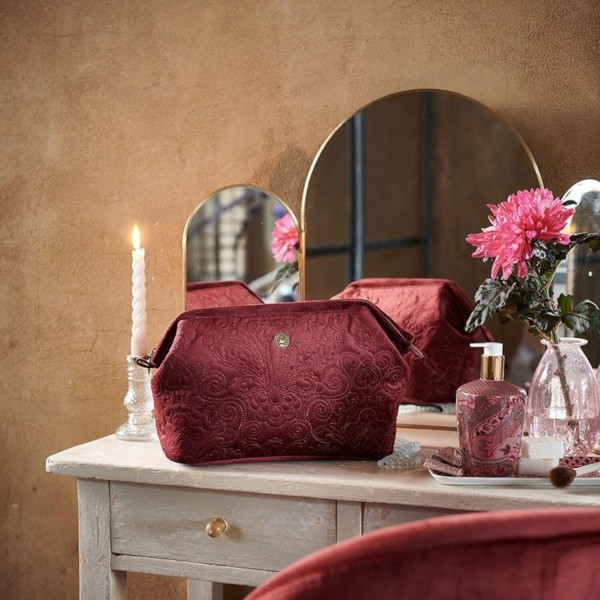 Pip Studio Kosmetiktasche "Velvet Quiltey Days" - 30 cm (Rot)