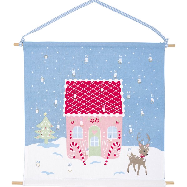 GreenGate Adventskalender zum Aufhängen "Laura Homes" (Dusty Blue)