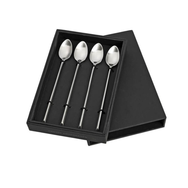 Latte Macchiato Löffel-Set "Sletten" - 4 tlg. (Silber) von Broste Copenhagen