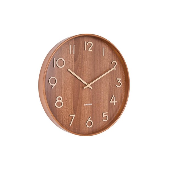 Wanduhr "Pure" - 40cm (Braun) von Present Time