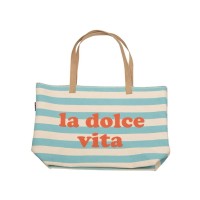 Tasche "GOLIATH - la dolce vita" - 65x40 cm (Beige/Hellblau) von David Fussenegger