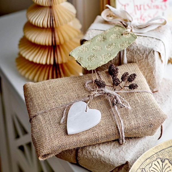 Bloomingville Geschenkanhänger "Auby" im 12er-Set (Weiß/Grün) 