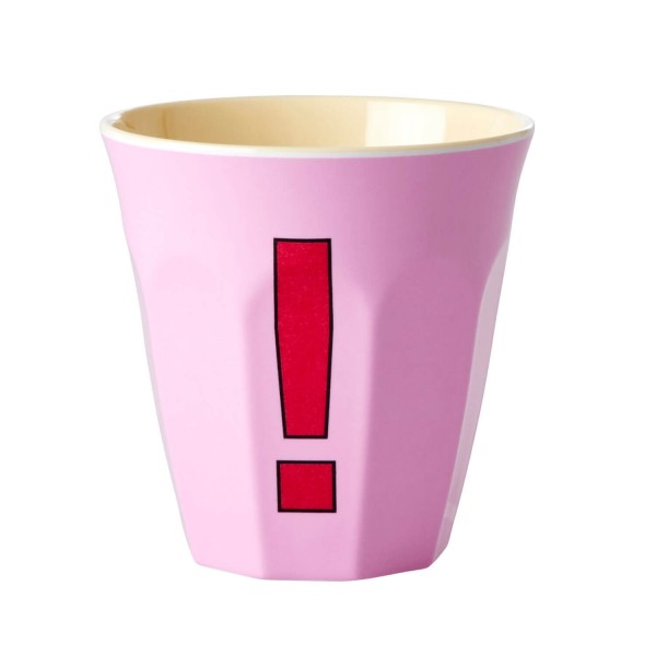 rice Melamin Becher "Ausrufezeichen" - Medium (Rosa)