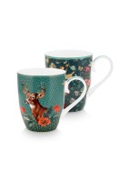 Pip Studio Tassen im 2er-Set "Winter Wonderland" - 350 ml (Grün)