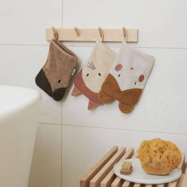 Waschlappen für Kinder im 3er-Set "Sylvester Puppen" (Sandy) von Liewood