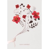 Karte "Glücksblumen - Happy Birthday" - 11,8x16,6 cm (Weiß) von räder Design