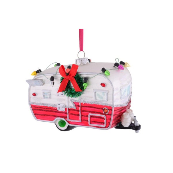 Weihnachtsanhänger "Caravan" (Weiß/Rot) von Gift Company