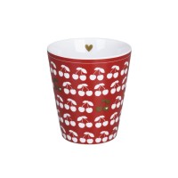 Krasilnikoff Happy Mug ohne Henkel "Cherries" (Scarlet Red)