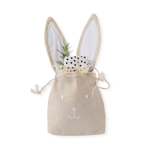Geschenkbeutel "Hase" im 2er-Set Häschen - 35x17 cm (Natur) von Eulenschnitt
