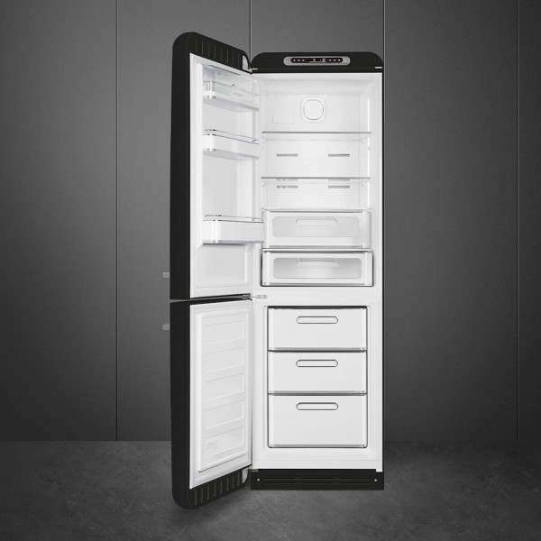 smeg Kühl-/Gefrierkombination "50's Retro Style" FAB32 mit Türanschlag links (Schwarz)