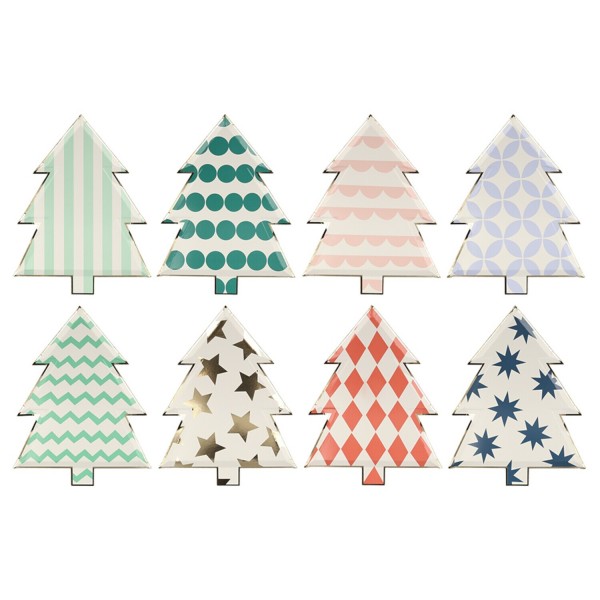 Pappteller-Set "Weihnachtsbaum" - 8 tlg. (Bunt) von Meri Meri