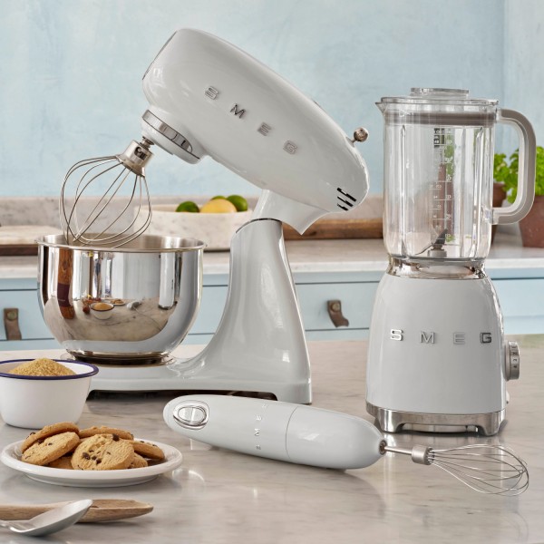 smeg Stabmixer-Set "50's Retro Style" (Weiß) Limited Edition - HBF02 + HBFP01 + Schürze + Rezept