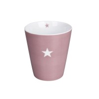 Krasilnikoff Happy Mug ohne Henkel "Colourful star" (Dusty rose)