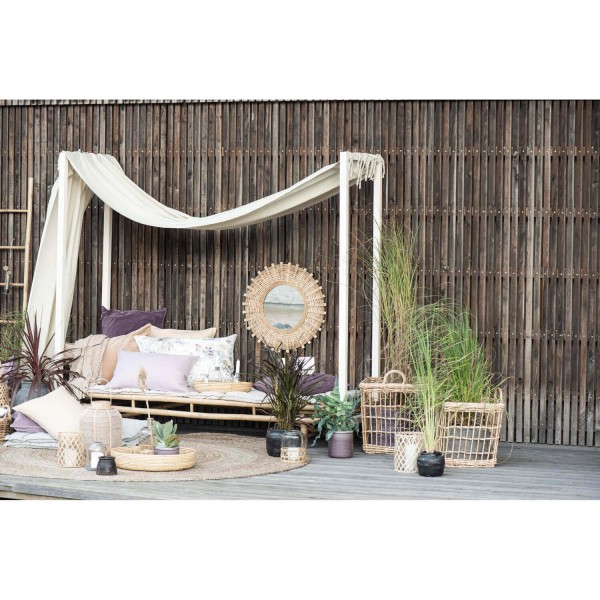 Ib Laursen Tablettsatz "Rattan" mit 2er-Set (Honigfarbig) rund