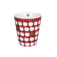 Krasilnikoff Happy Mug ohne Henkel "Apples" (Scarlet Red)