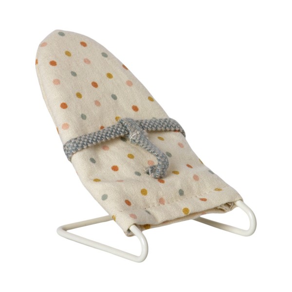 Maileg Babywippe "MY" - 7 cm (Blau/Gepunktet)