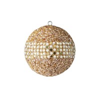 Weihnachtskugel "Opium Spiegelrauten" - 10 cm (Weiß/Gold) von Gift Company