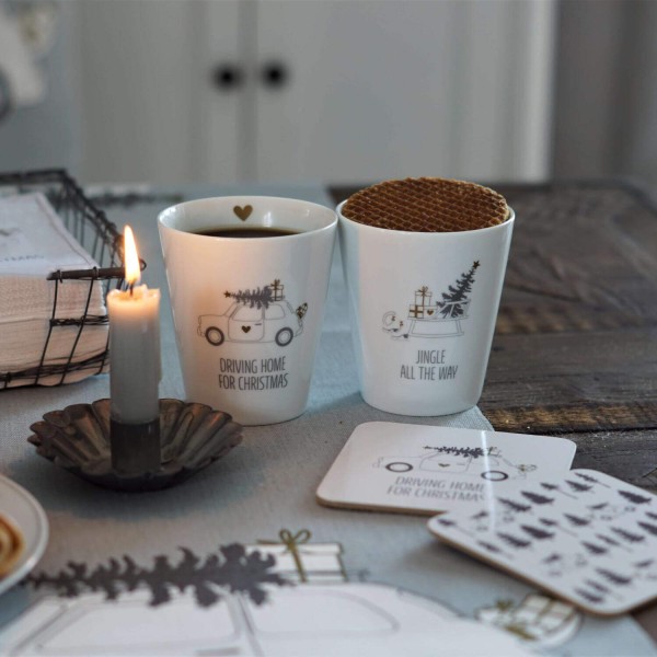 Krasilnikoff Happy Mug "Driving Home" (Weiß)