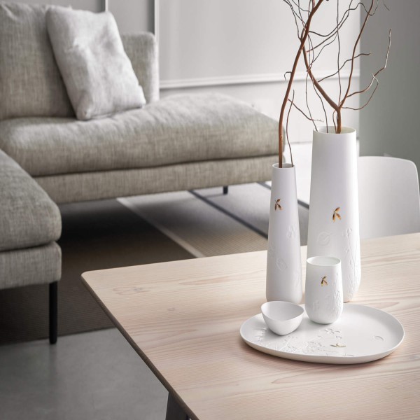 Porzellanschale mit goldenem Blatt "Living" (Weiß/Gold) von räder Design