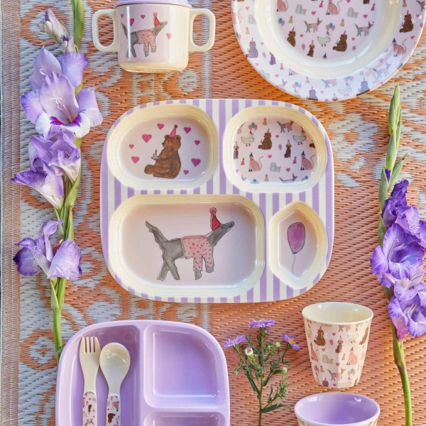rice Kindertrinkflasche "Animal" (Lavendel)