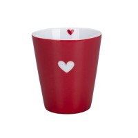 Krasilnikoff Happy mug ohne Henkel "Colourful Heart" (Scarlet Red)